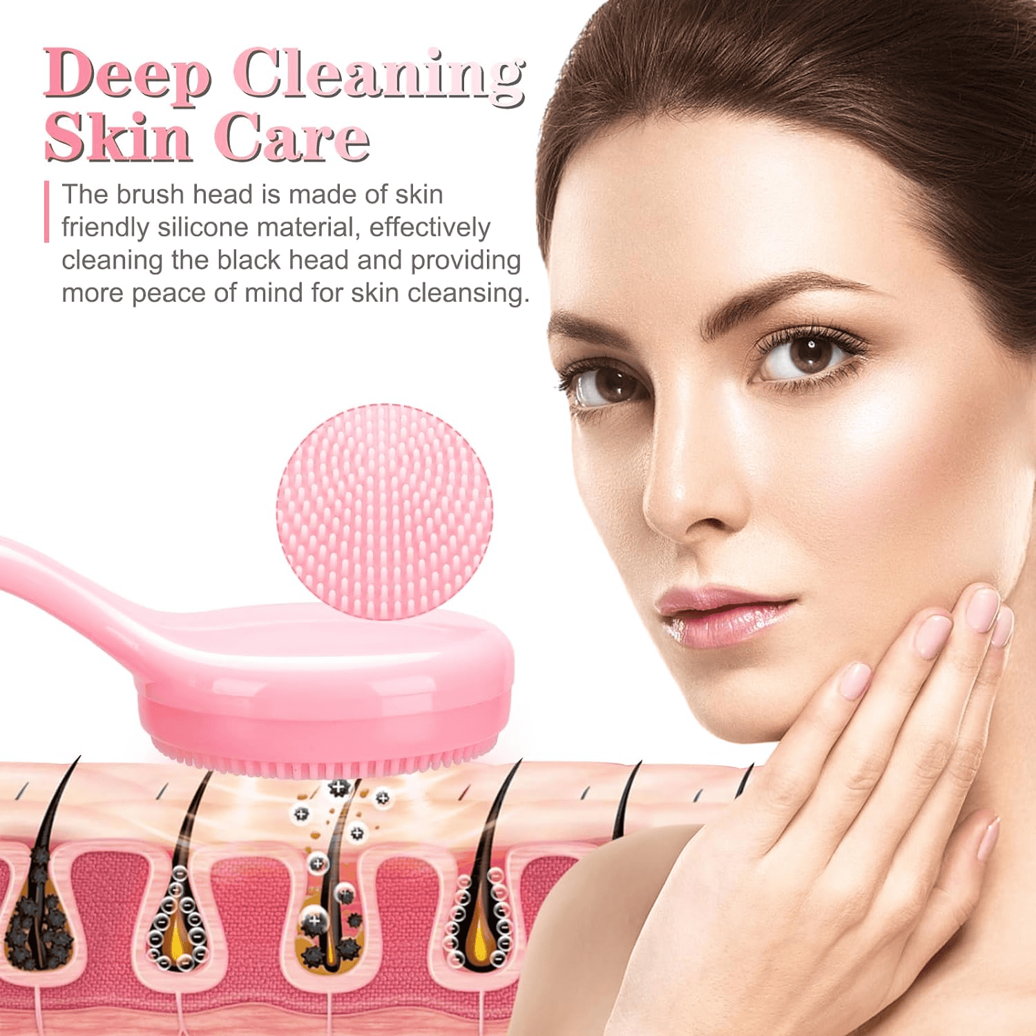 Silicon Facial Cleansing Brush, Soft Face Massage Wash Brush, Exfoliator Face Wash Scrub Cleanser Silicon Facial Cleansing Brush, Soft Face Massage Wash Brush, Exfoliator Face Wash Scrub Cleanser
